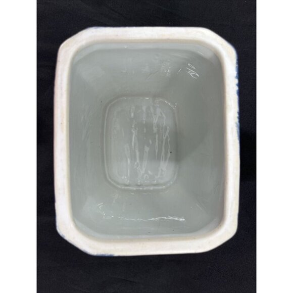 VICTORIA WARE IRONSTONE FLOW BLUE AND WHITE COOKIE JAR / BISCUIT‎ JAR 9.5" TALL - Picture 8 of 9